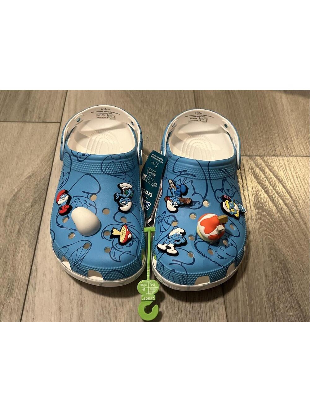 CROCS Adults SMURFS CLASSIC CLOG Light Blue SHOE MENS Size 7 WOMENS Size 9 - Picture 8 of 8